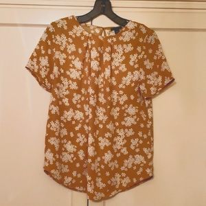 Ann Taylor golden floral blouse